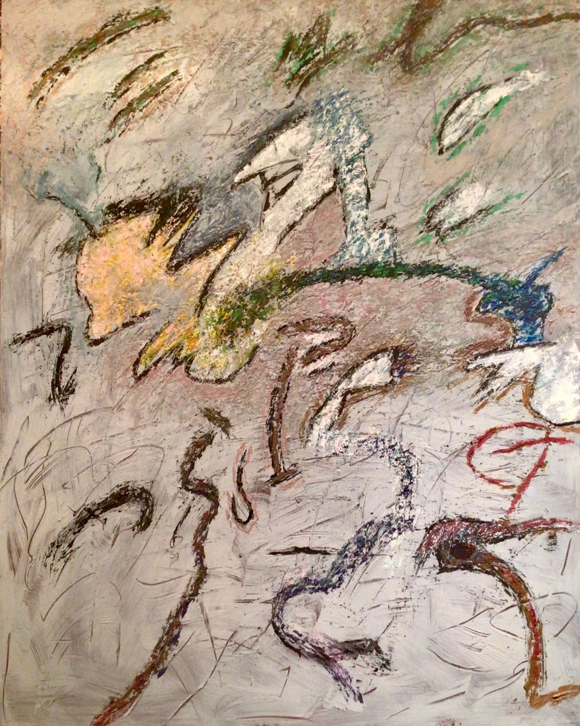 Abstract painting by Soteris Sam Roussi, "Who Goes There"