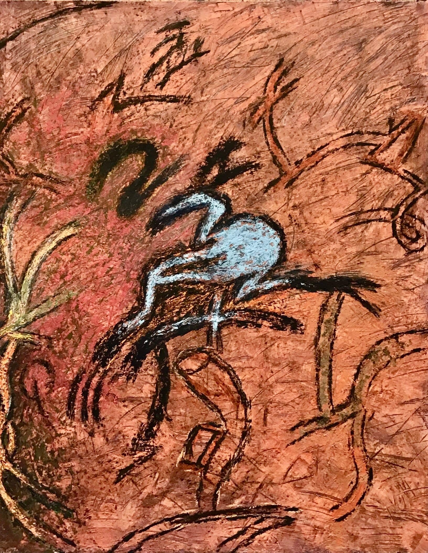 Abstract painting by Soteris Sam Roussi, "Leonardo Don't Do This"
