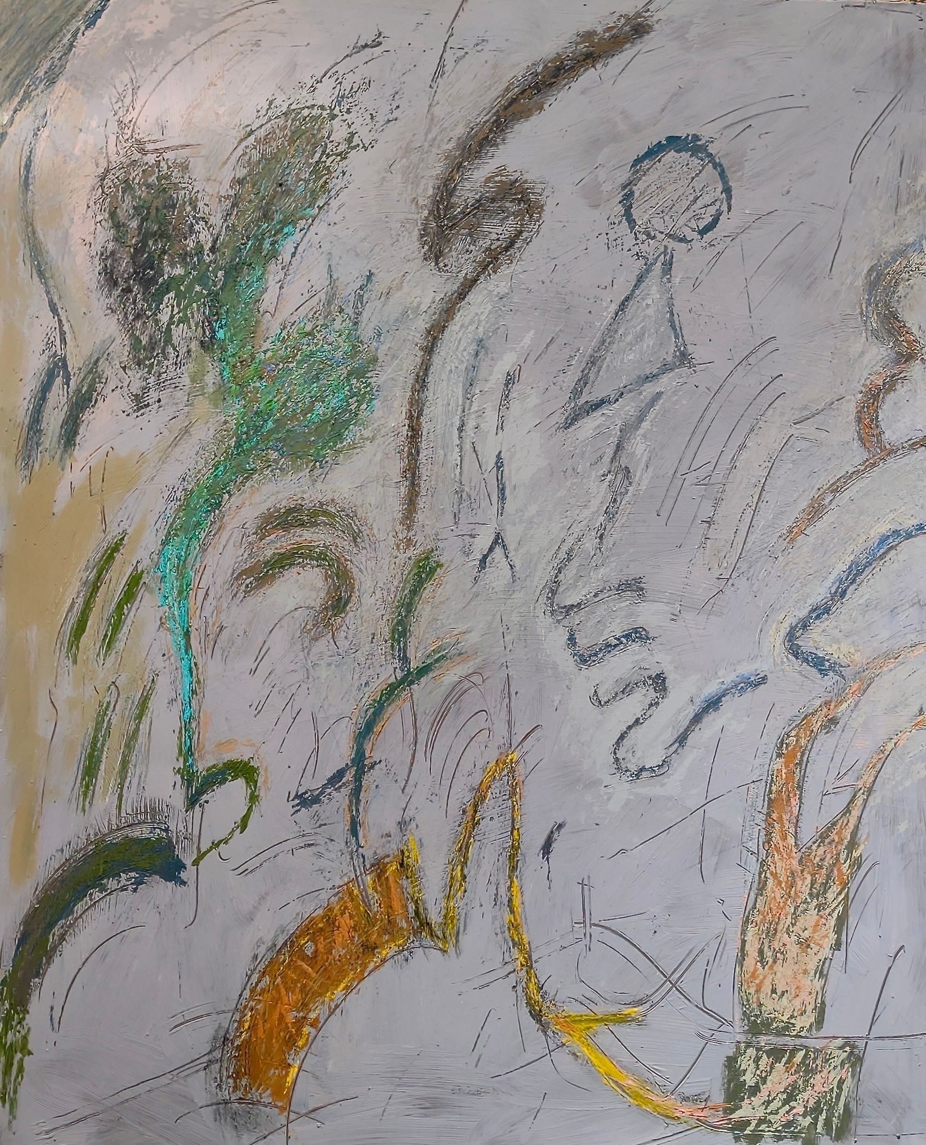 Abstract painting by Soteris Sam Roussi, "The Object Was Simple "