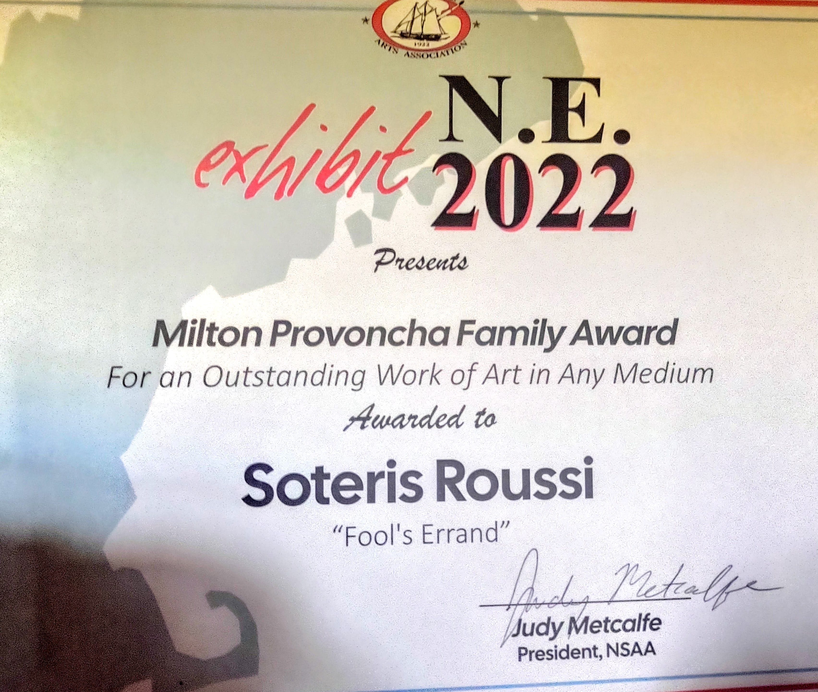 Honorable mention award for painting, Soteris Roussi, 2018