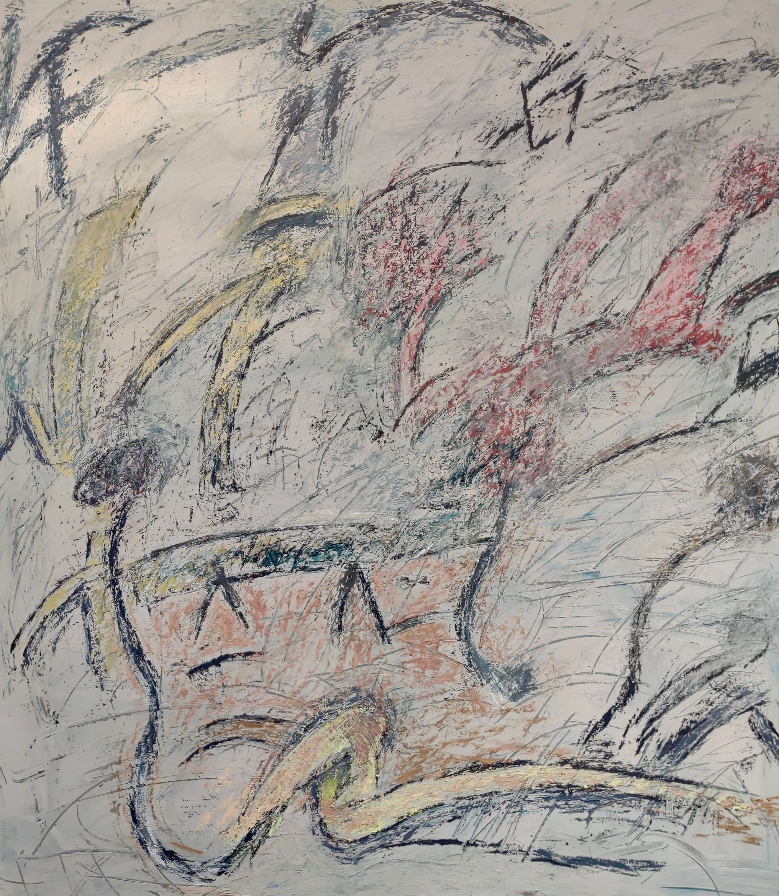 Abstract painting by Soteris Sam Roussi, "Standing by to Let Go""