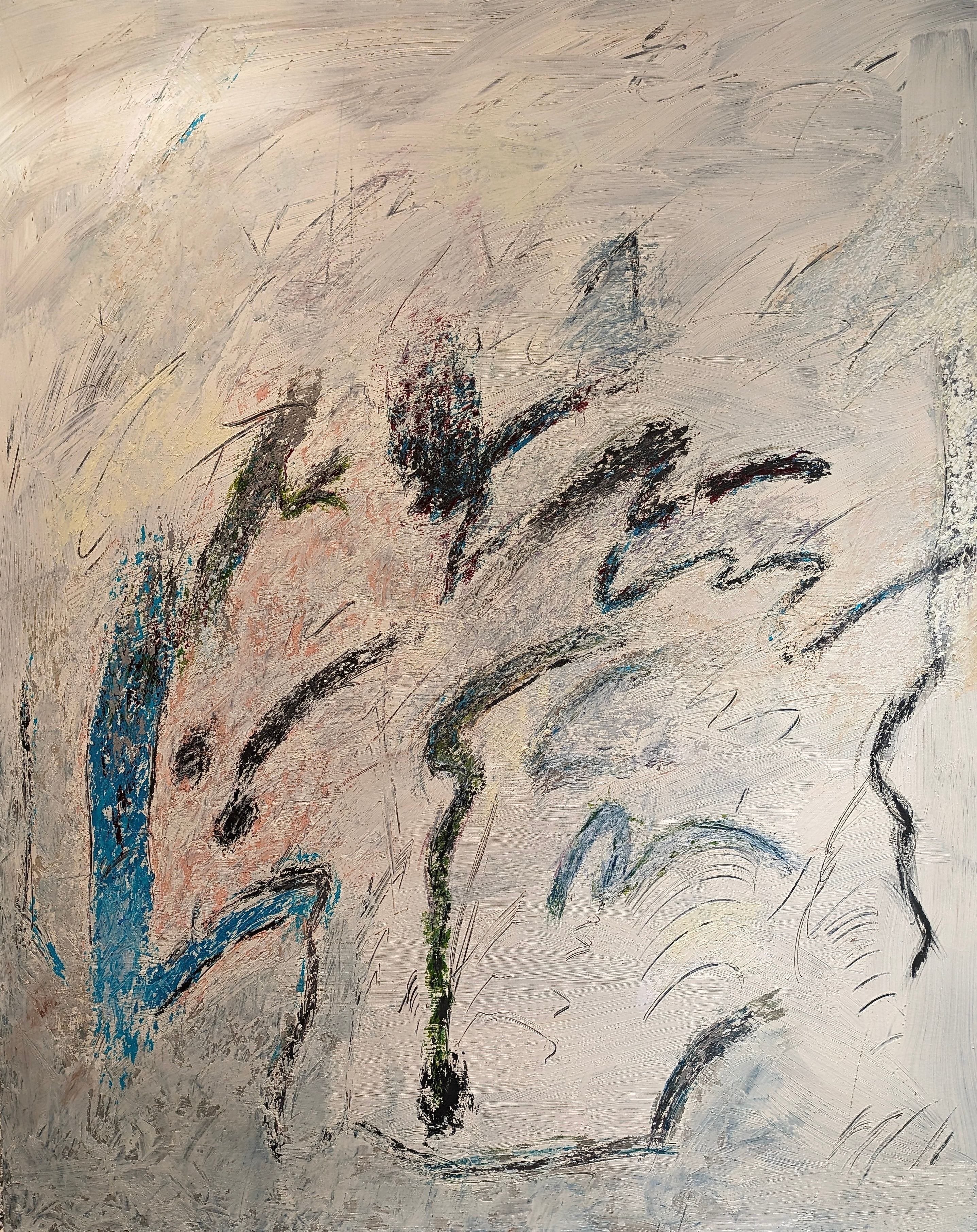Abstract painting by Soteris Sam Roussi, "The Last Push  "