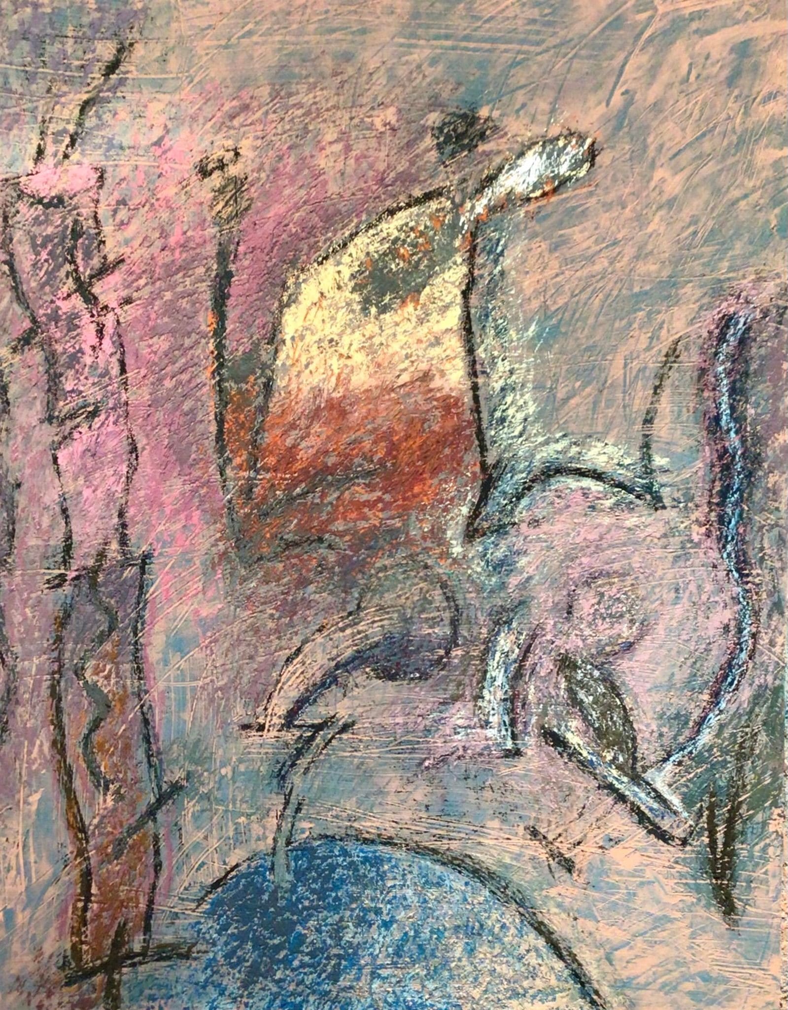 Abstract painting by Soteris Sam Roussi, "Pirate's Smile"