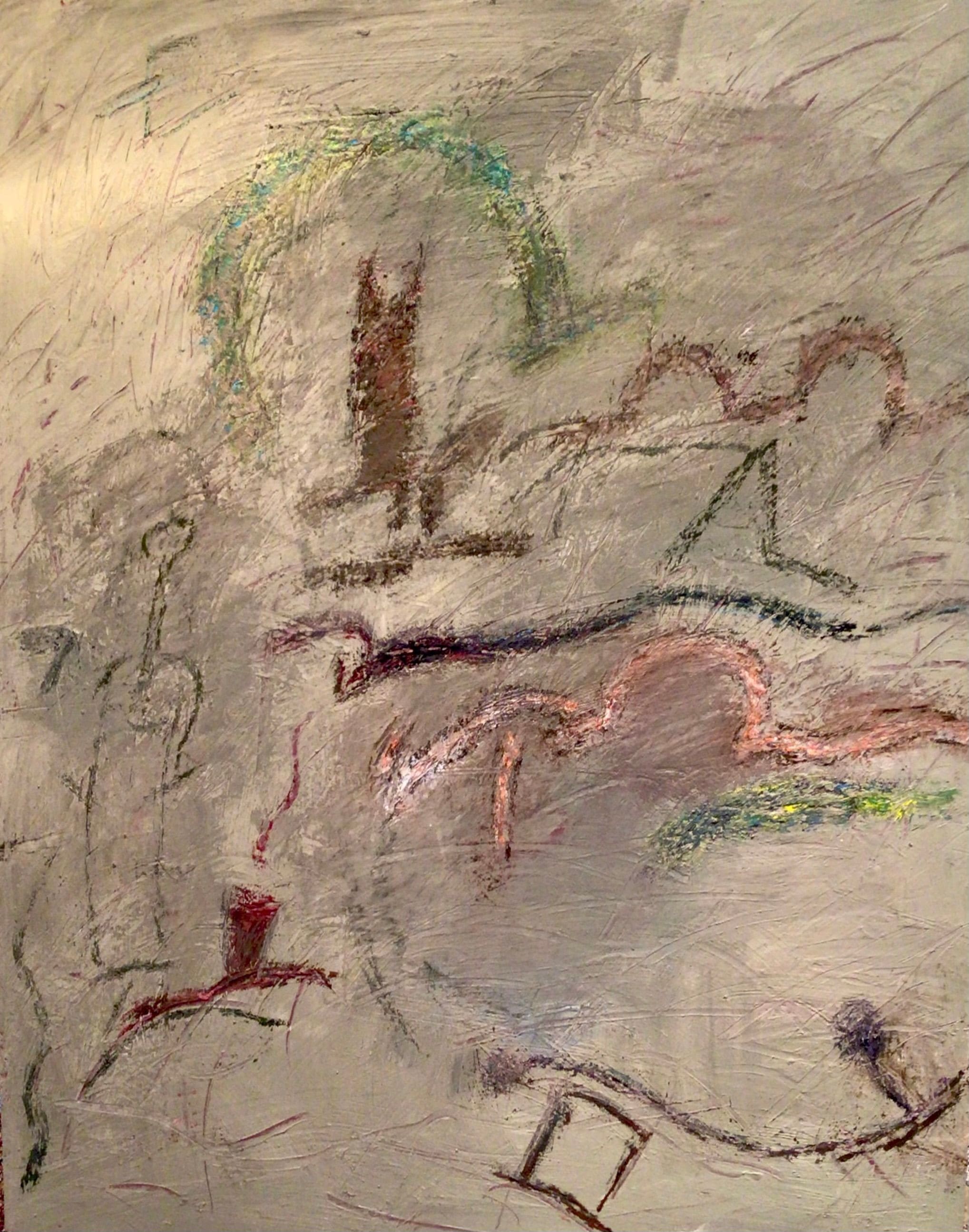 Abstract painting by Soteris Sam Roussi, "Peep Show Promise"