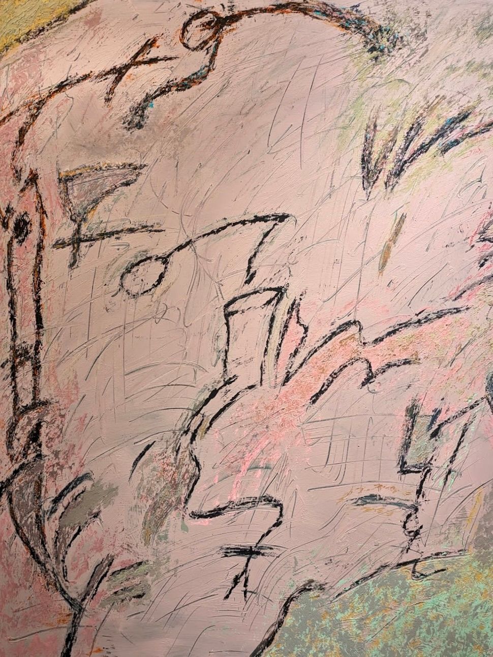 Abstract painting by Soteris Sam Roussi titled "Dragon's Back Chamber"