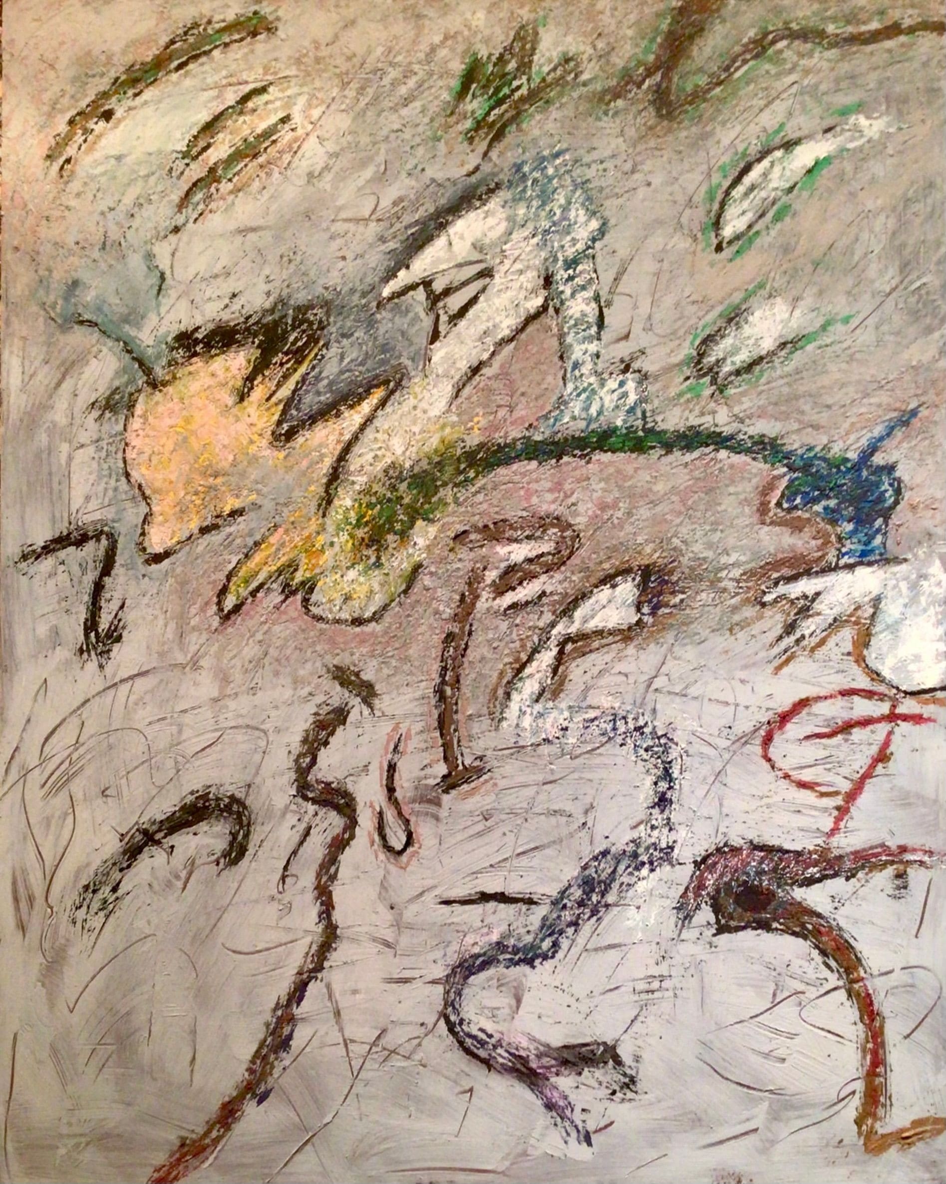 Abstract painting by Soteris Sam Roussi, "Who Goes There"