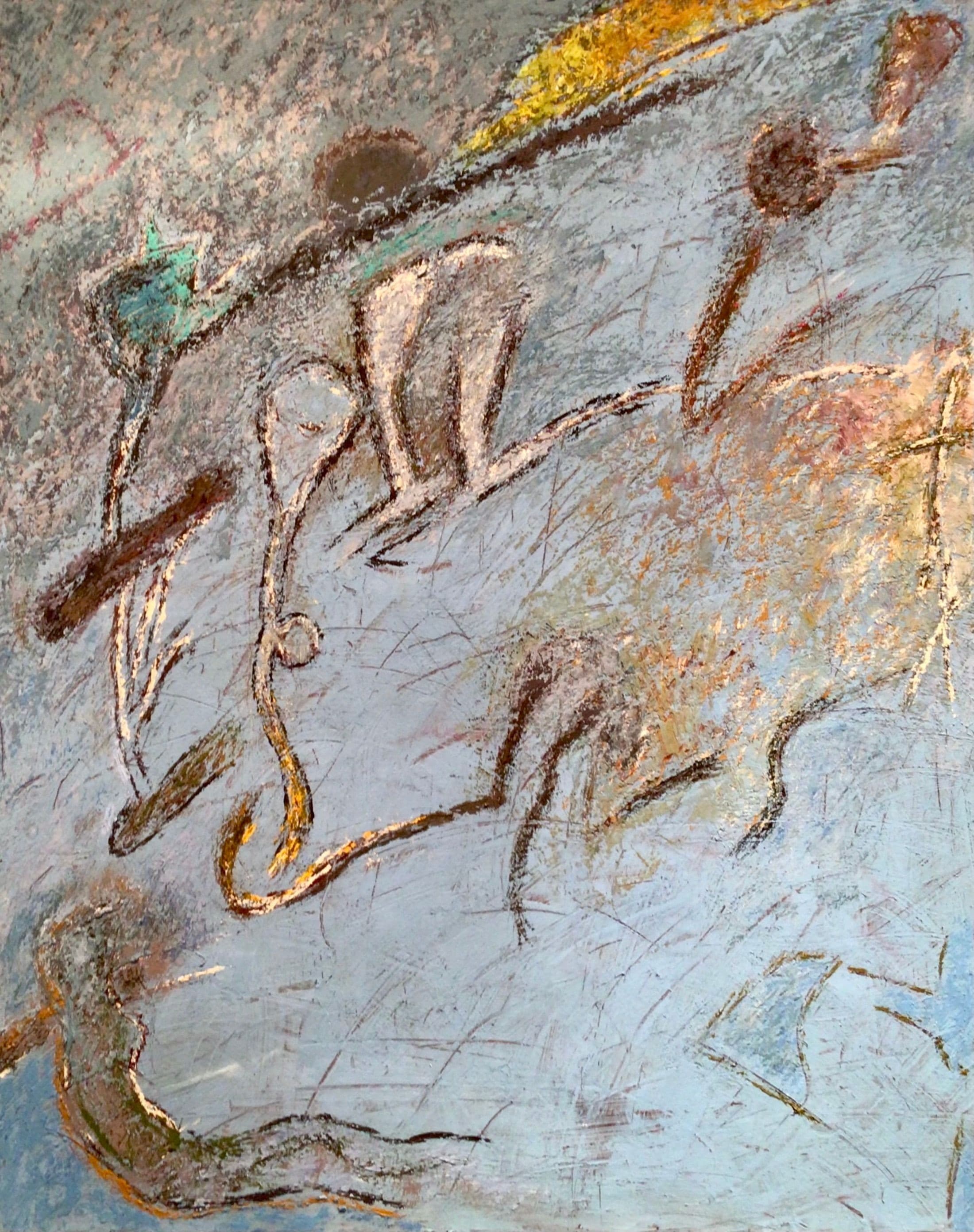 Abstract painting by Soteris Sam Roussi, "How 'bout Betty White"