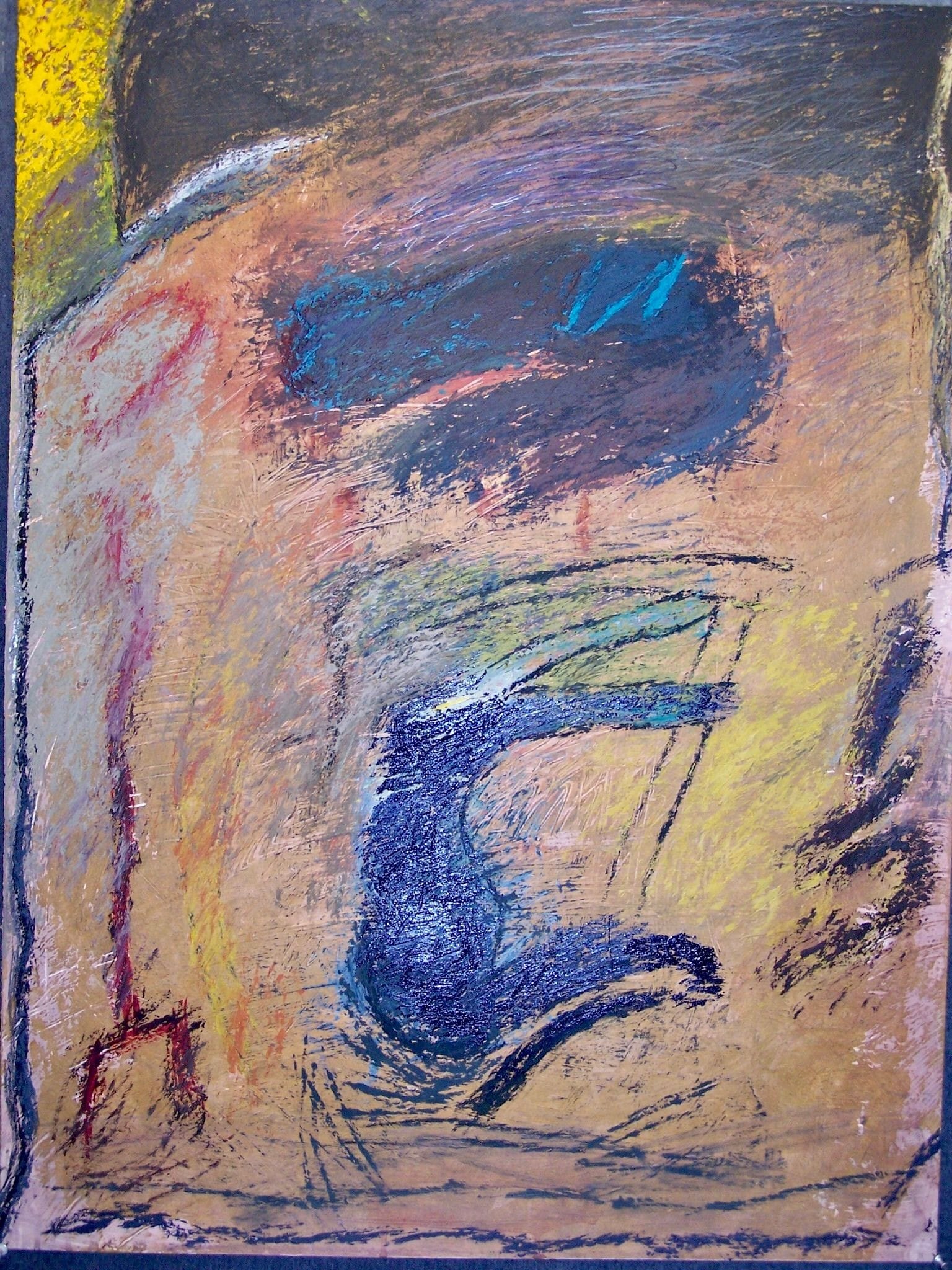 Abstract painting by Soteris Sam Roussi titled, "Hooked in a Hurry"