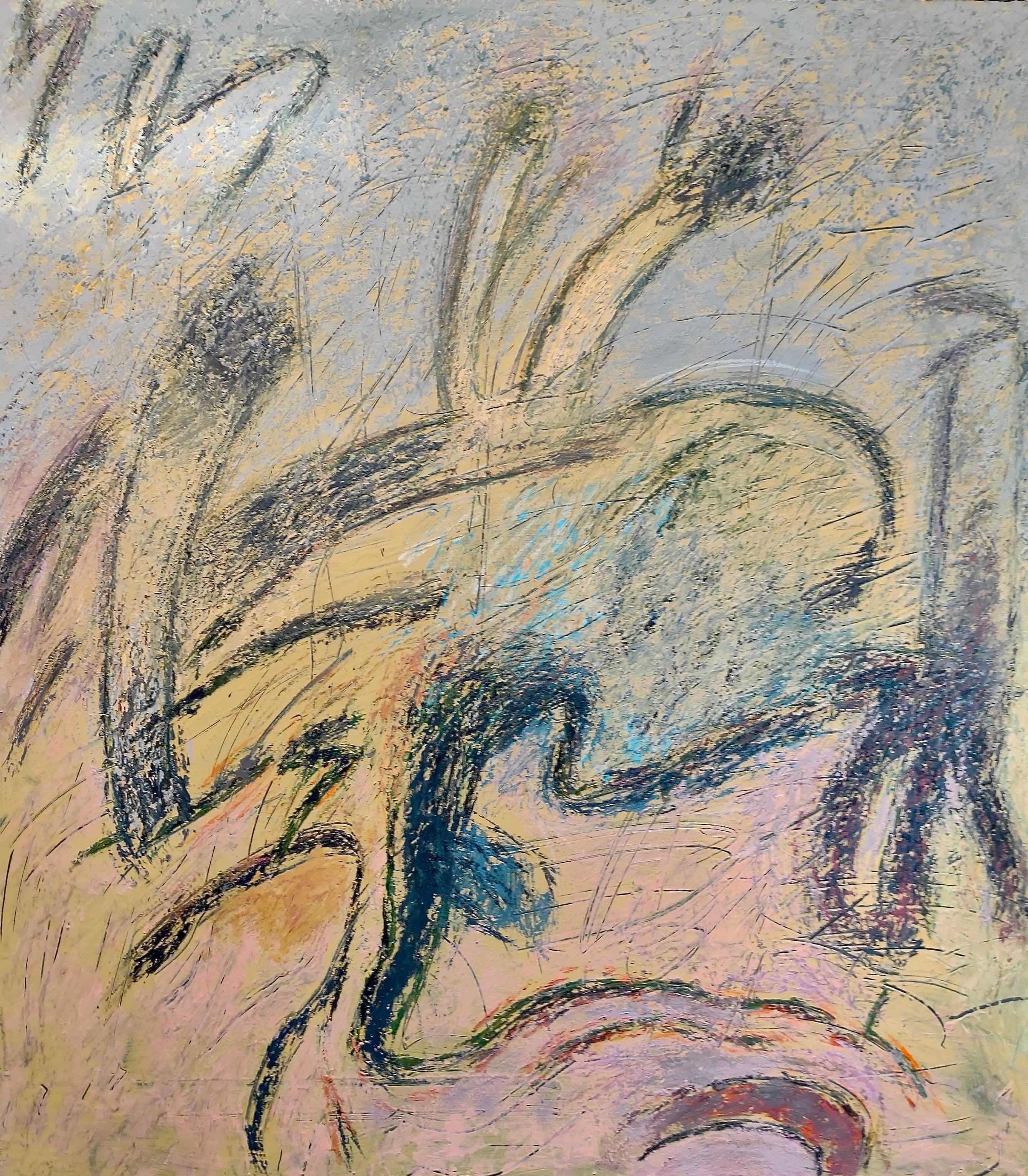 Abstract painting by Soteris Sam Roussi, "Crowded Glory"