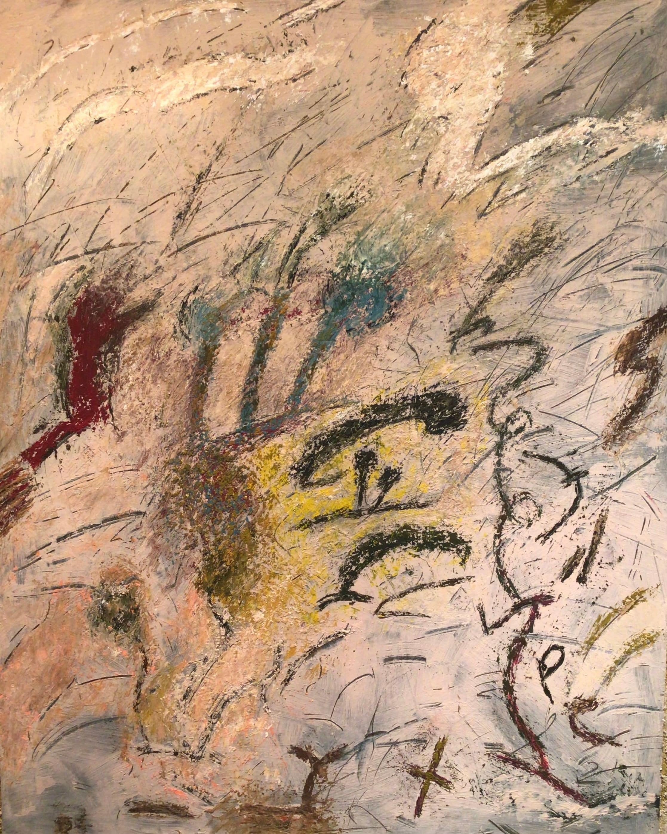 Abstract painting by Soteris Sam Roussi, "Garden Tunnel Escape"