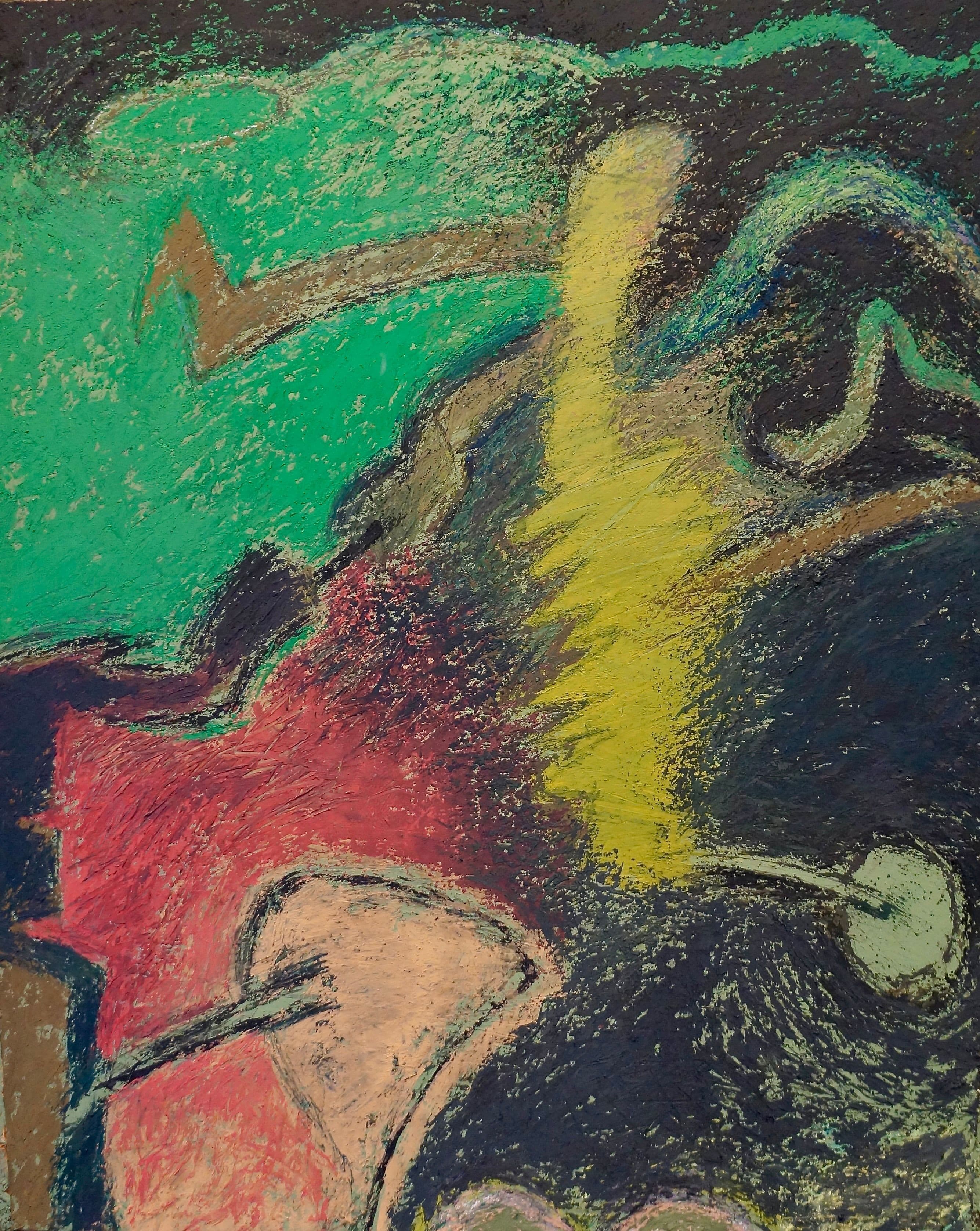 Abstract painting by Sam Roussi titled, "How 'bout Betty White"