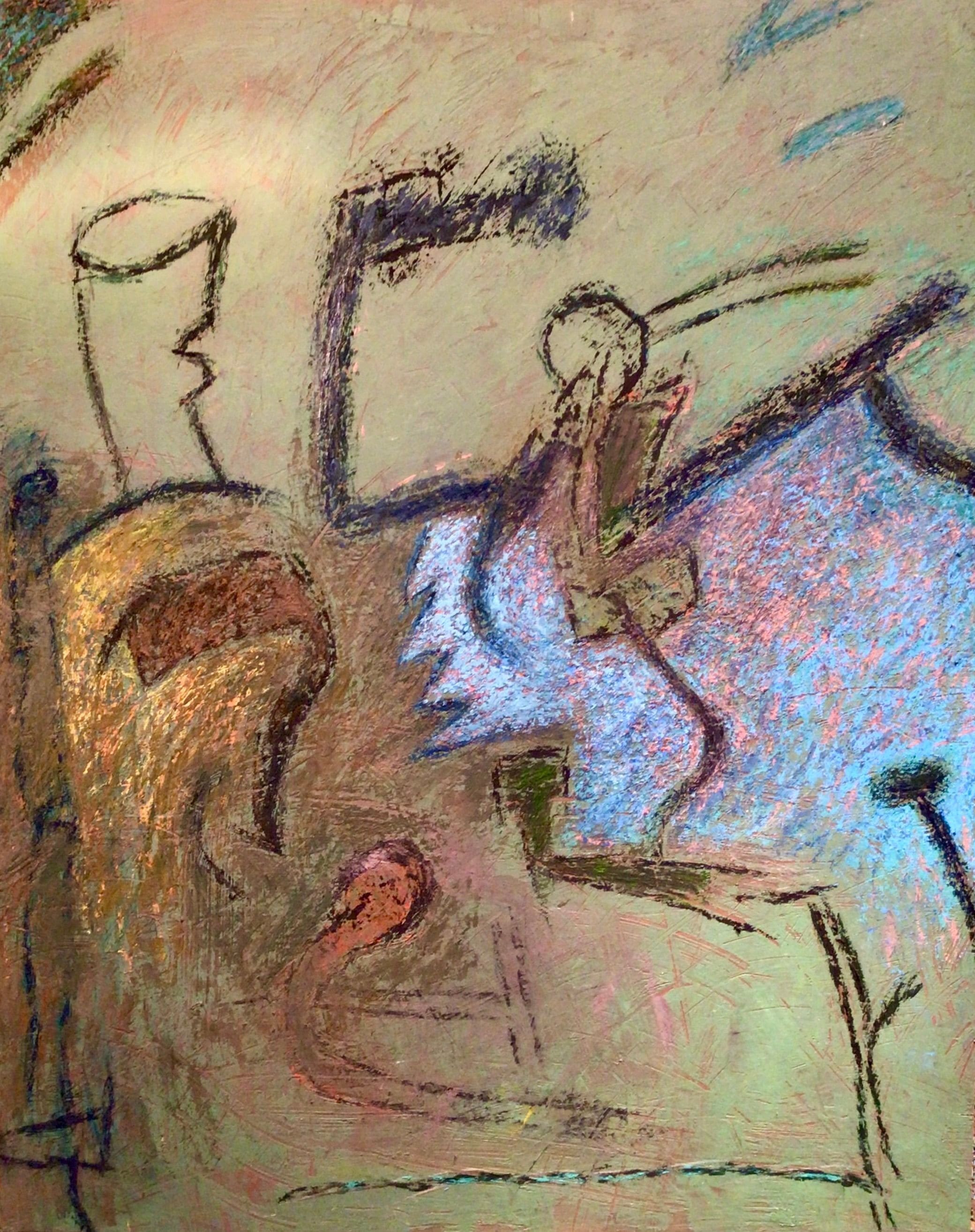 Abstract painting by Soteris Sam Roussi, "Sawtooth Hope"