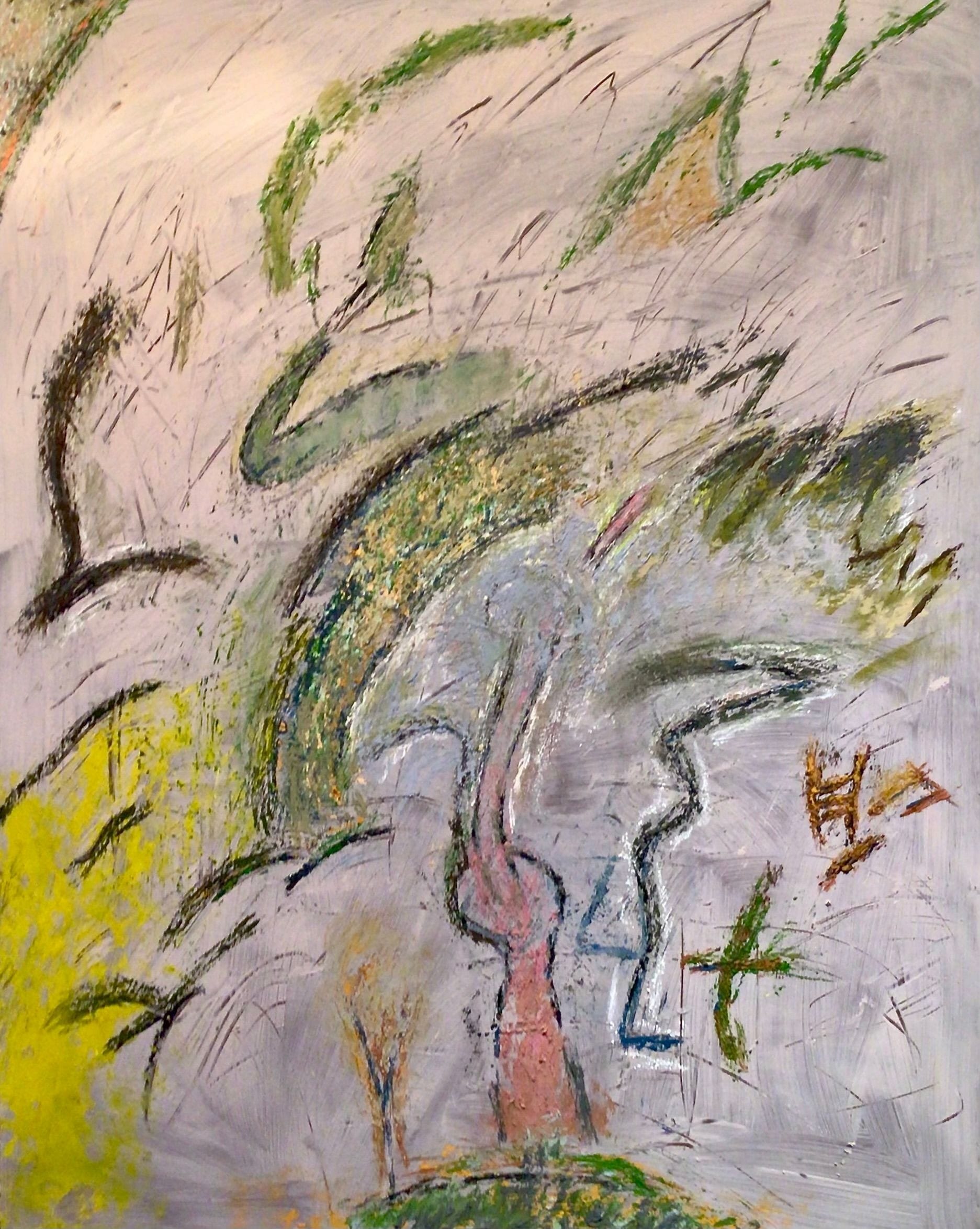 Abstract painting by Soteris Sam Roussi, "Broken Gate View"